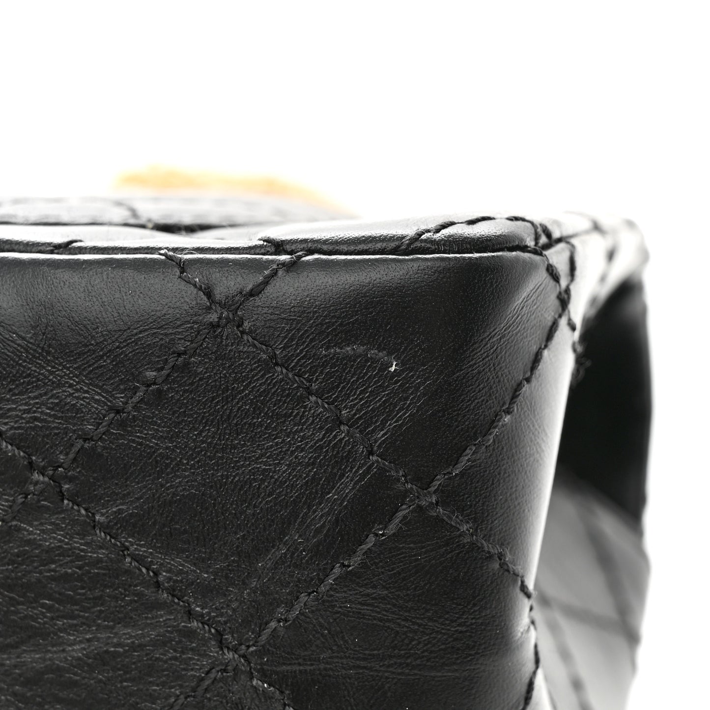 Aged Calfskin Quilted 2.55 Reissue Mini Flap Black