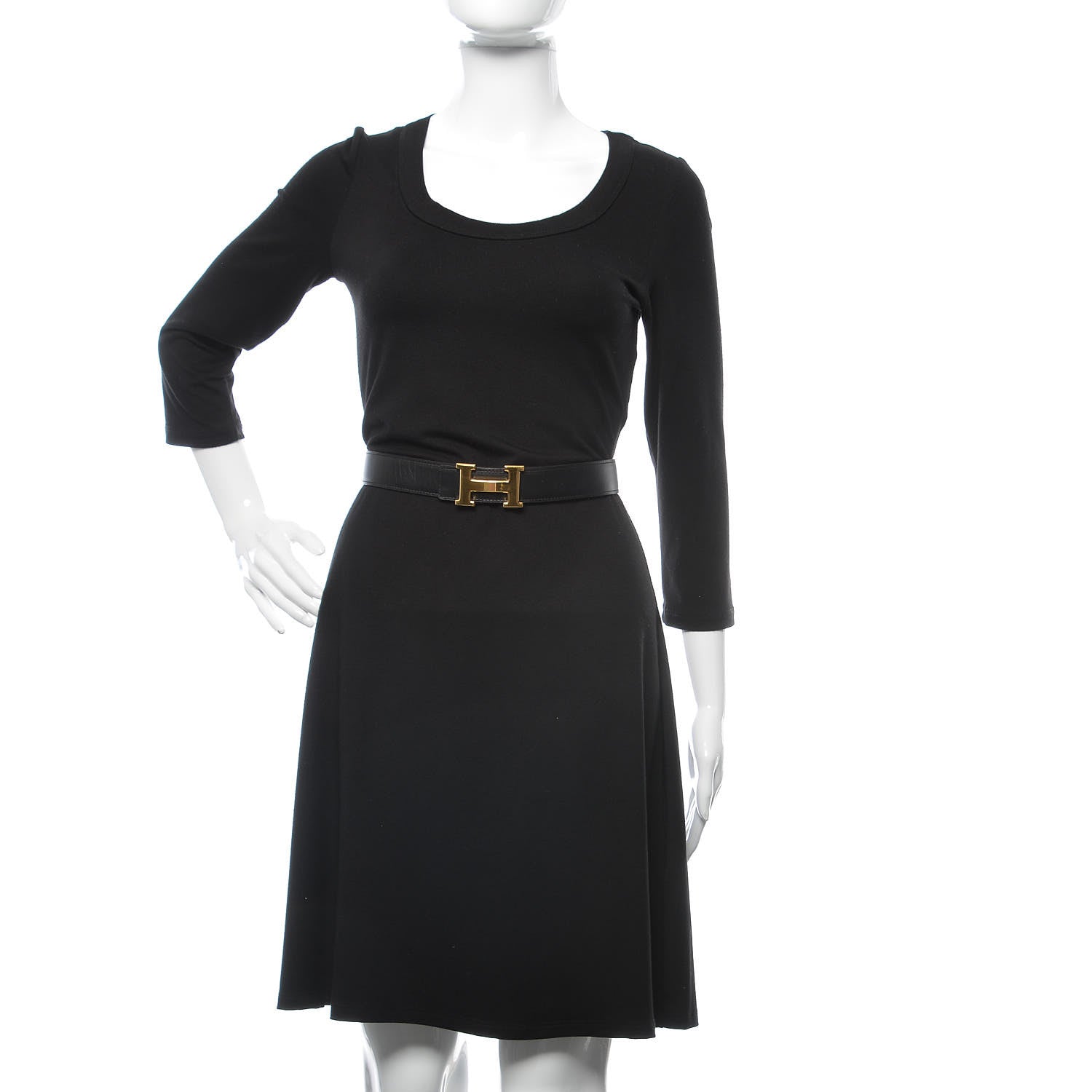 Hermes Swift Epsom 32mm H Belt 85 Black Gold 2 of 6