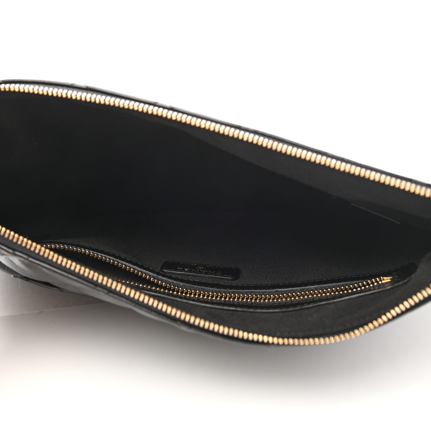 Calfskin Quilted Pearl Medium Cosmetic Case Black
