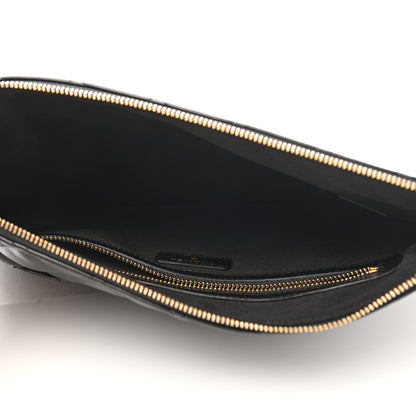 Chanel Calfskin Quilted Pearl Medium Cosmetic Case Black 5 of 8
