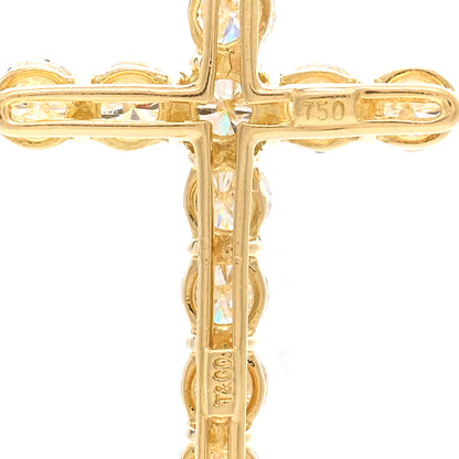 Tiffany 18K Yellow Gold Diamond Large Cross Pendant Necklace 4 of 5