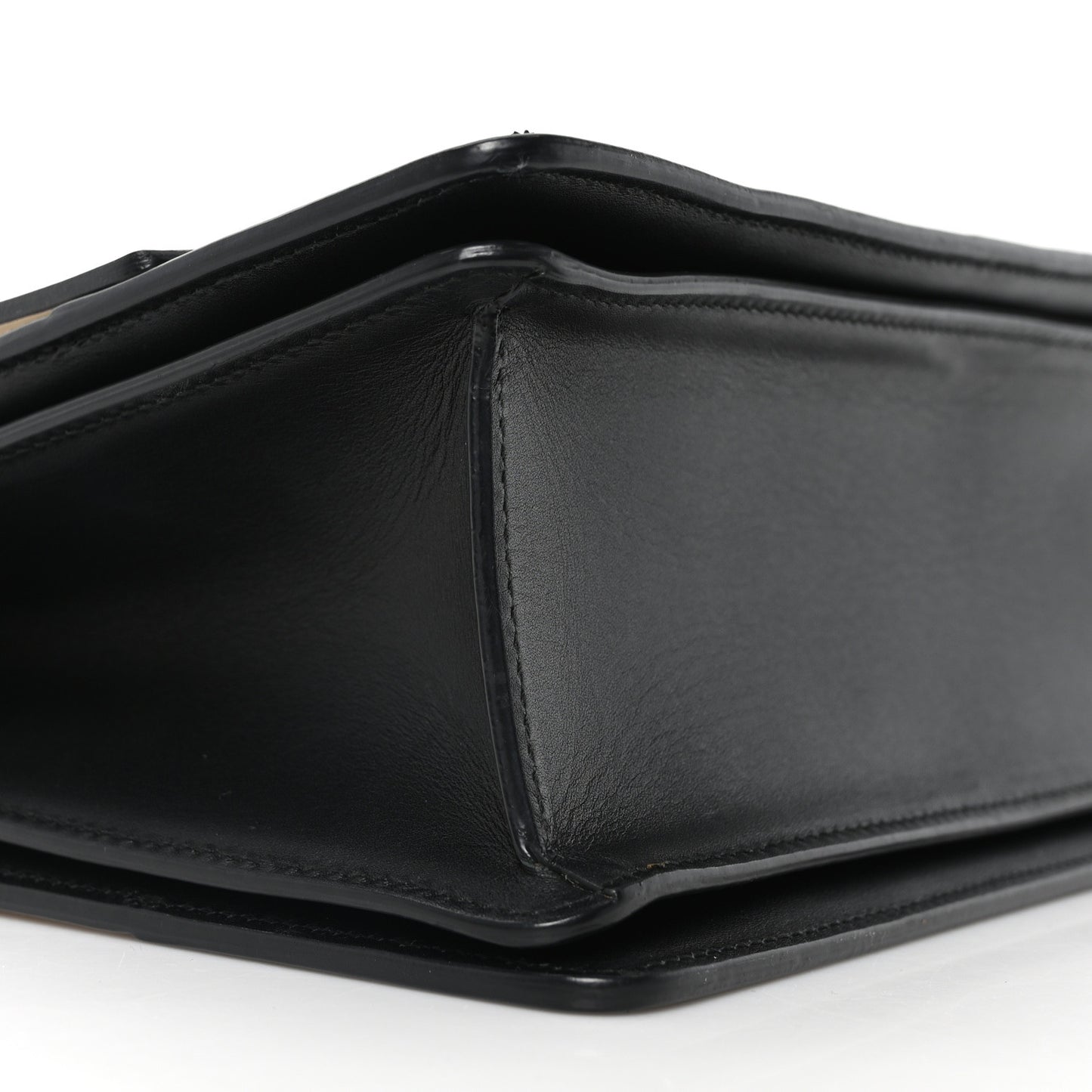 Calfskin Sylvie Web Small Queen Margaret Top Handle Bag Black White