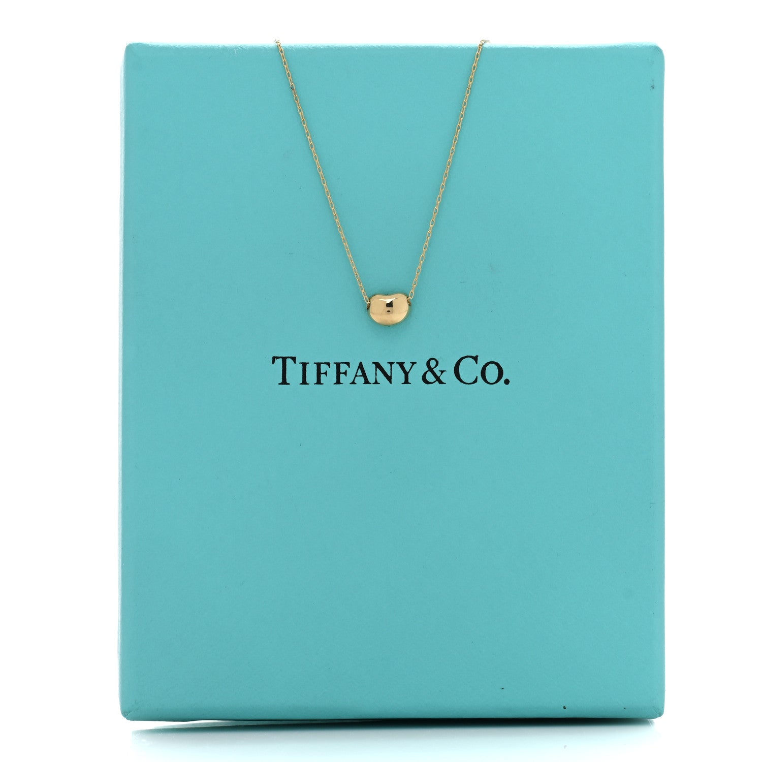 Tiffany 18K Yellow Gold 6.5mm Elsa Peretti Bean Pendant Necklace 5 of 5