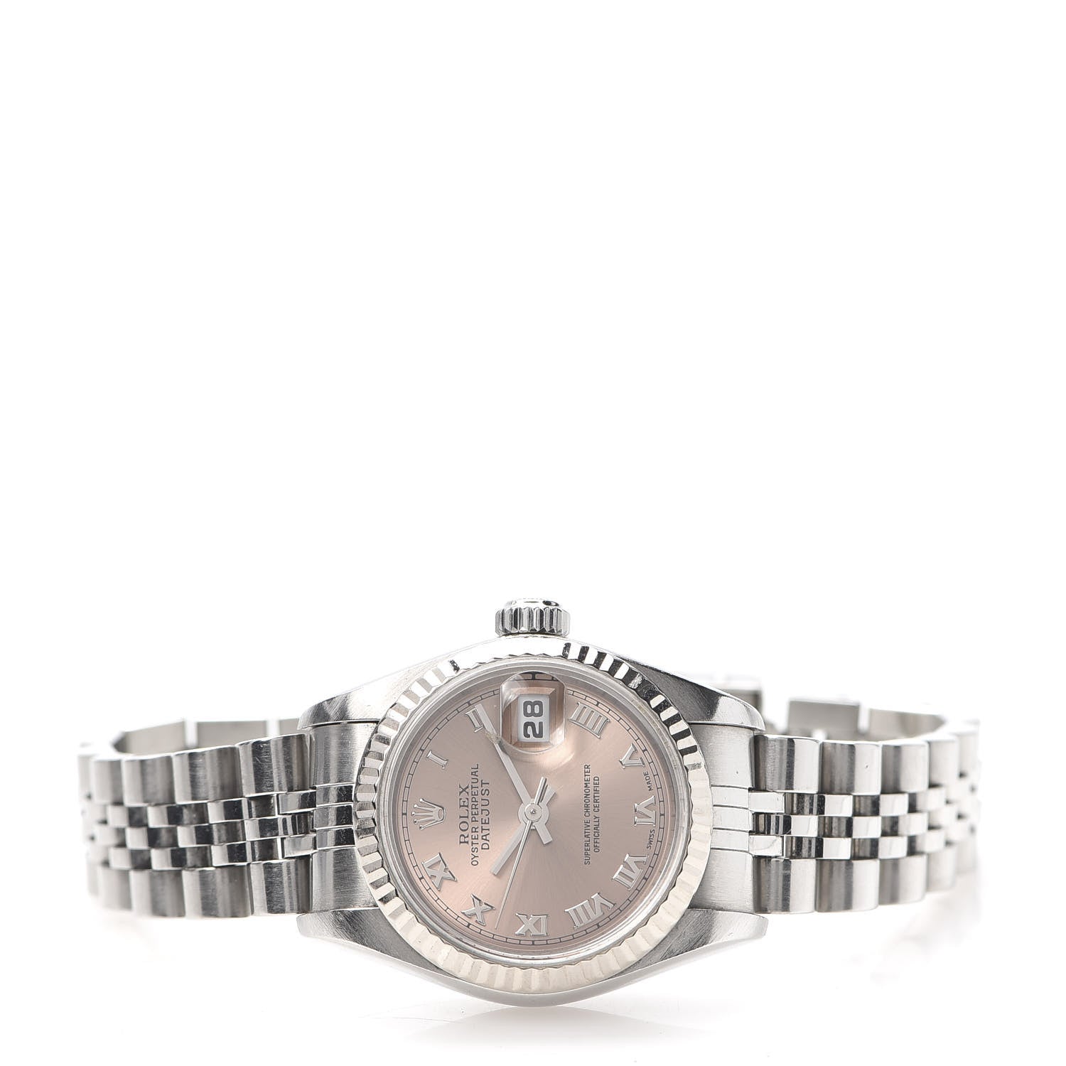 Rolex Stainless Steel 26mm Oyster Perpetual Datejust Watch Pink Roman 79174 3 of 6