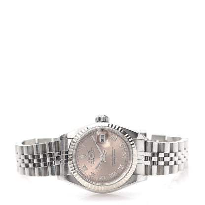 Rolex Stainless Steel 26mm Oyster Perpetual Datejust Watch Pink Roman 79174 3 of 6