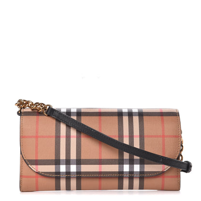 Burberry Vintage Check Henley Wallet On Chain Black 1 of 11