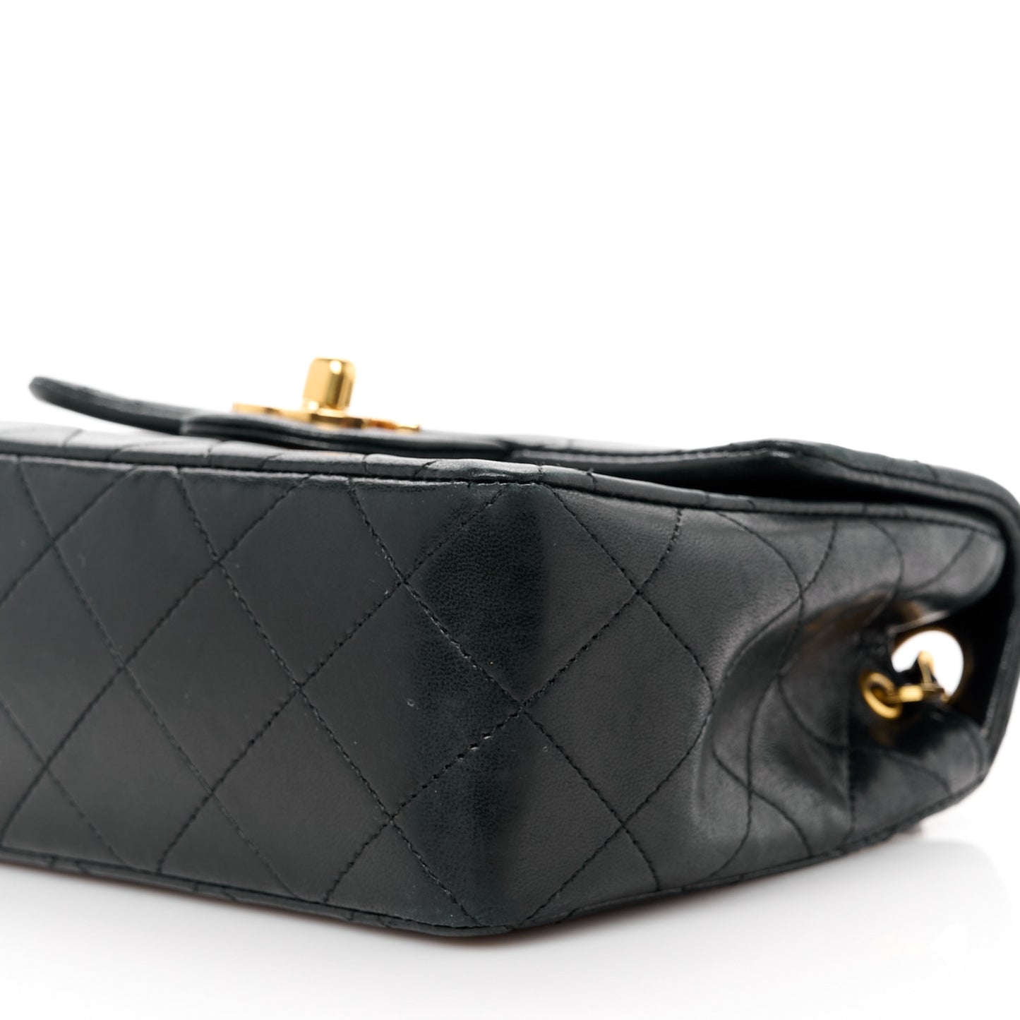 Lambskin Quilted Mini Square Flap Black
