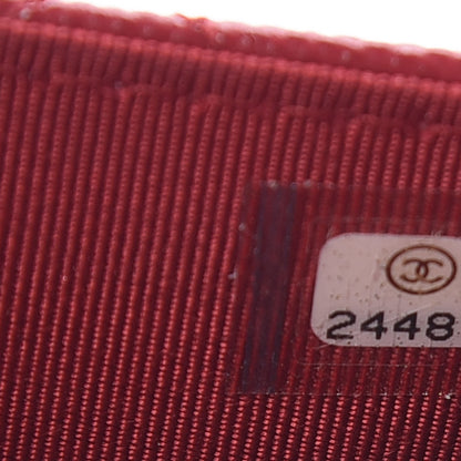 Chanel Caviar Quilted Wallet On Chain WOC Dark Red 10 of 10