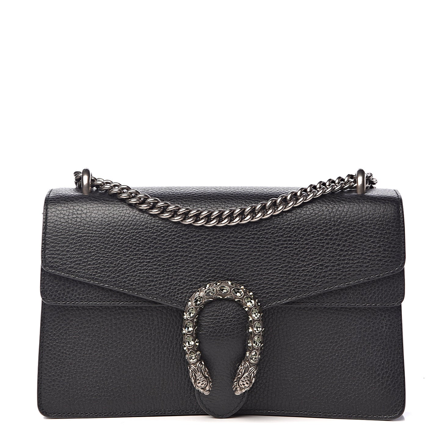 Pebbled Calfskin Small Dionysus Shoulder Bag Black