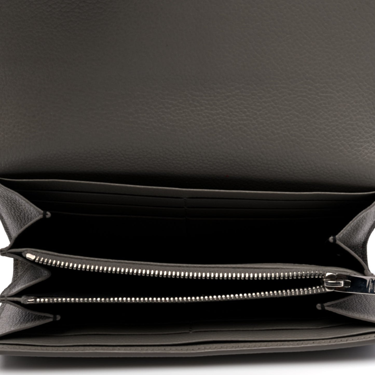 Calfskin Classic Large Flap Wallet Grey