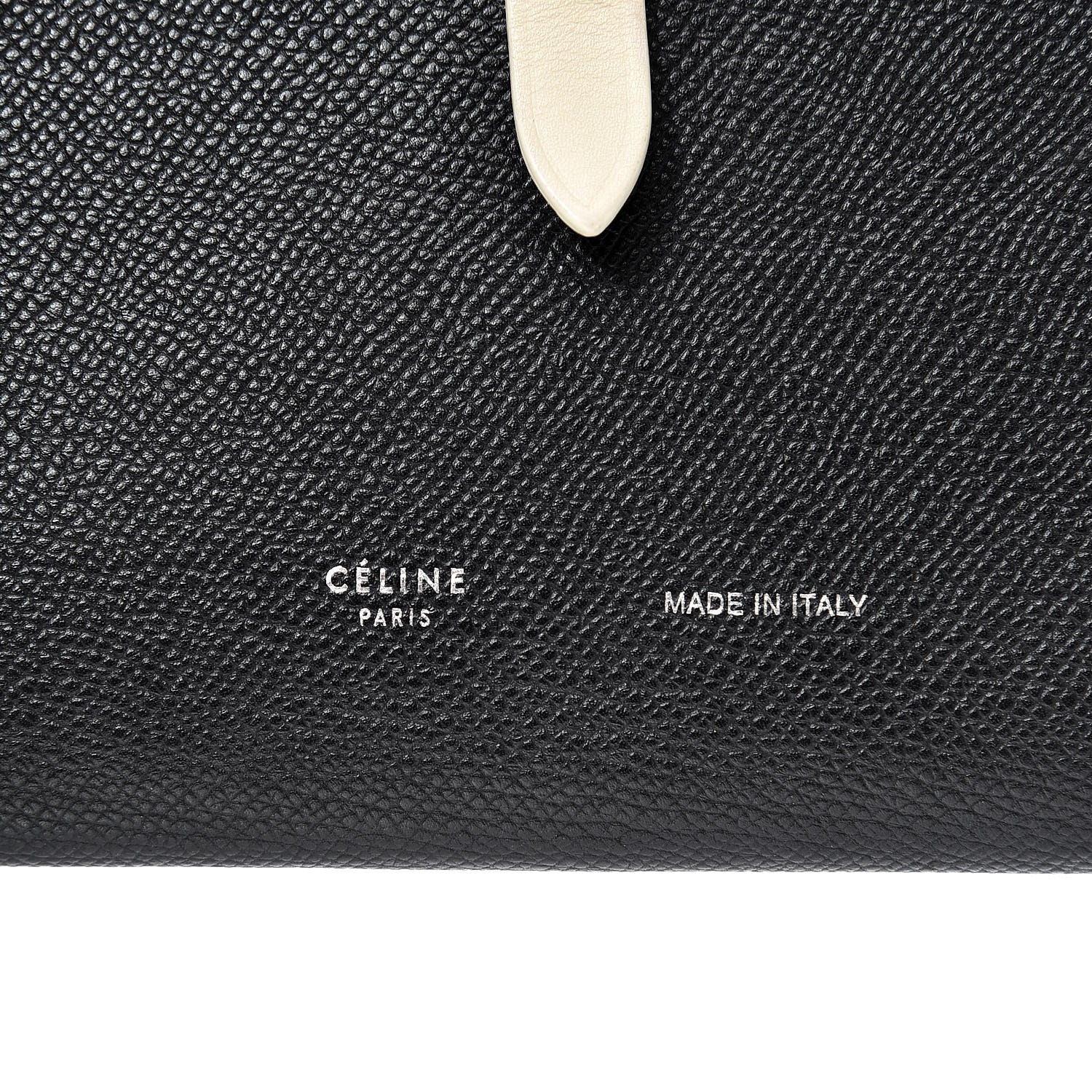 Celine Grained Calfskin Large Multifunction Strap Wallet Black Chalk 6 of 14