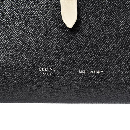 Celine Grained Calfskin Large Multifunction Strap Wallet Black Chalk 6 of 14