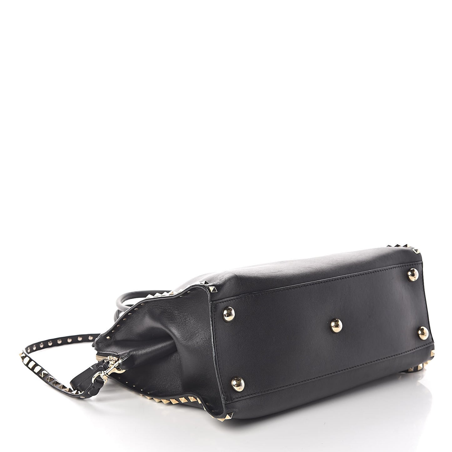 Vitello Rockstud Dome Shopper Black