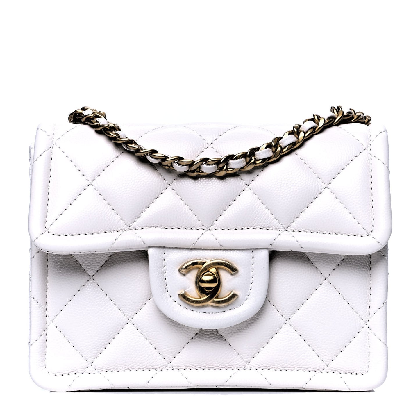 Caviar Quilted Mini Sweet Classic Flap White