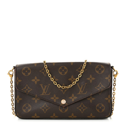 Louis Vuitton Monogram Pochette Felicie Chain Wallet Fuchsia 1 of 10