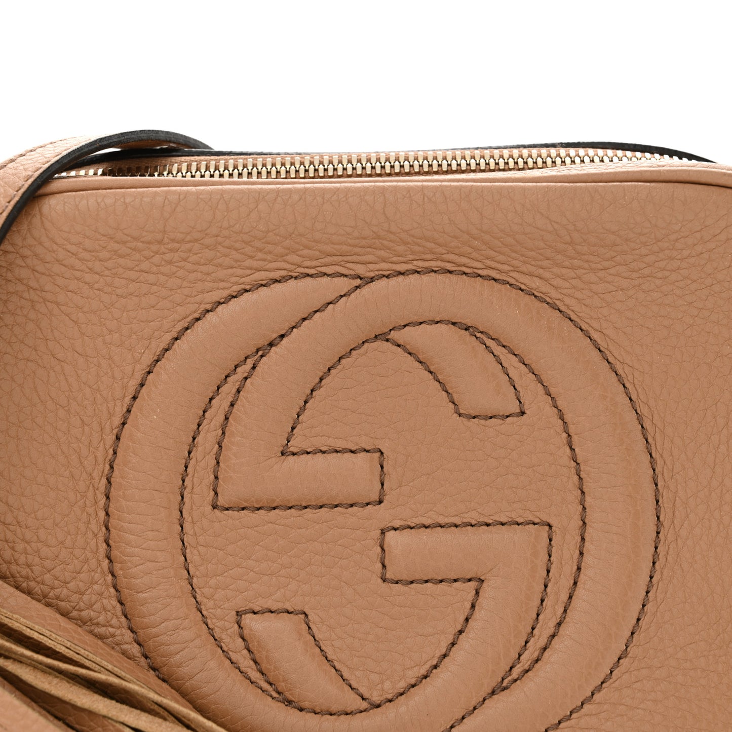 Pebbled Calfskin Small Soho Disco Bag Camelia