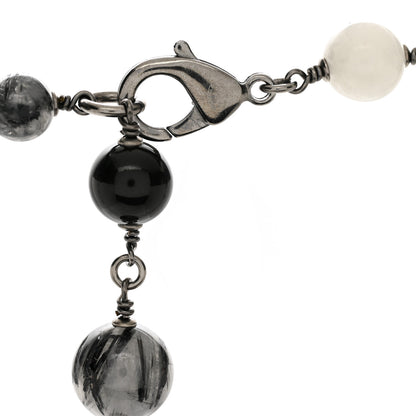 Chanel Ruthenium Pearl Beaded CC Long Necklace Black 4 of 4