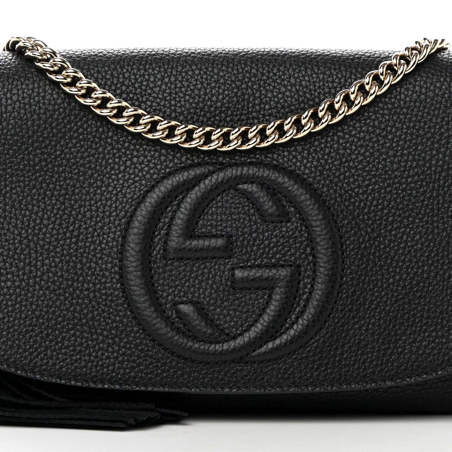 Gucci Pebbled Calfskin Medium Soho Flap Crossbody Black 8 of 14