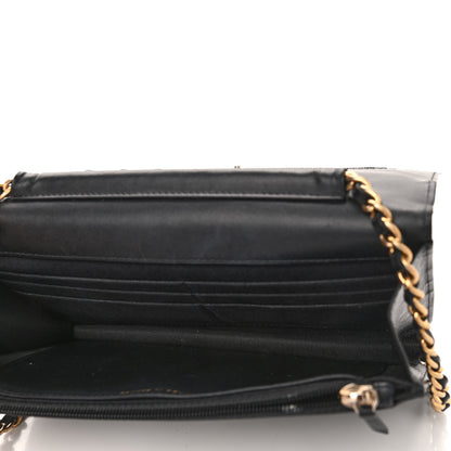 Chanel Aged Calfskin Quilted Lucky Charms Casino 2.55 Reissue Wallet On Chain WOC Black 4 of 11