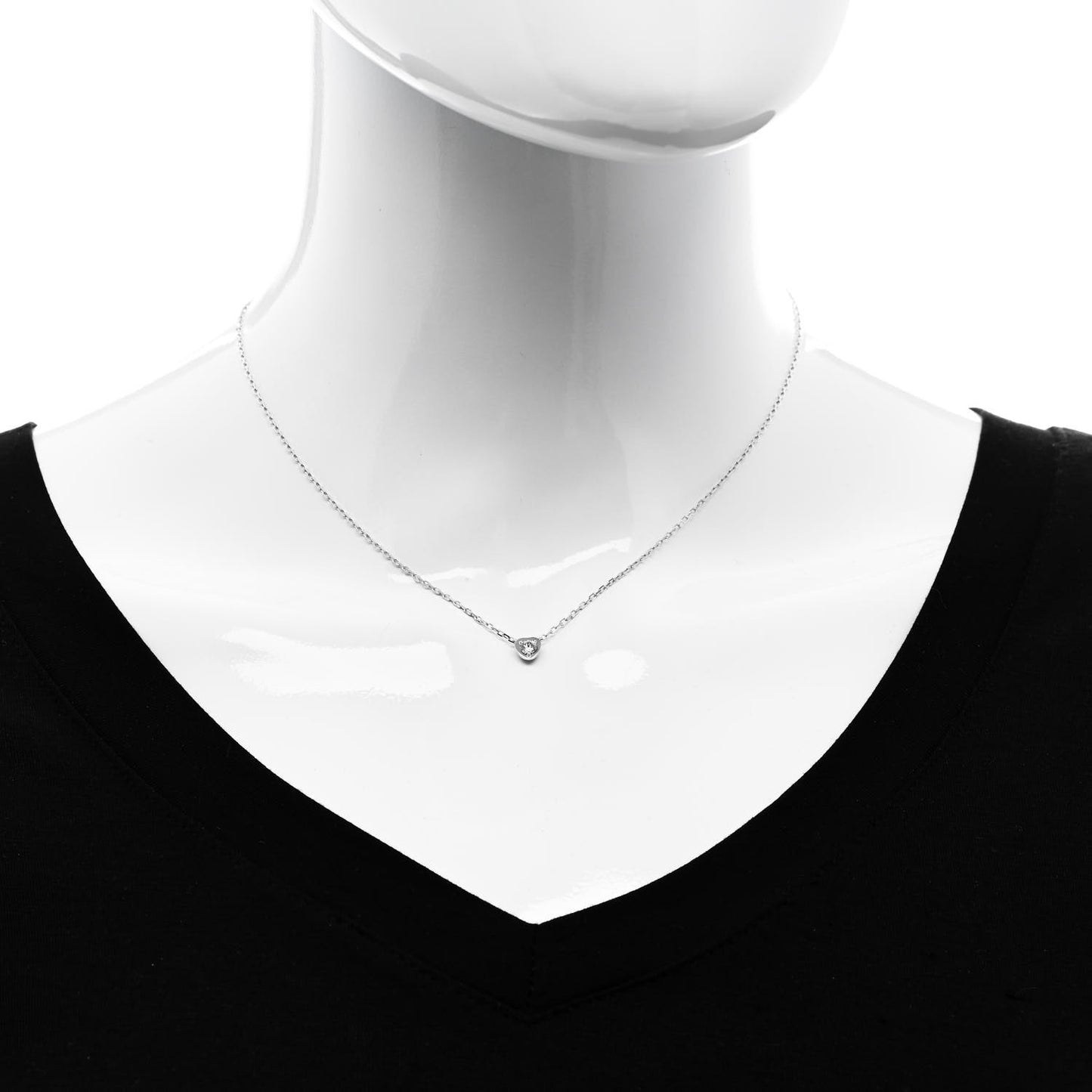 18K White Gold Diamond D'Amour Heart Pendant Necklace