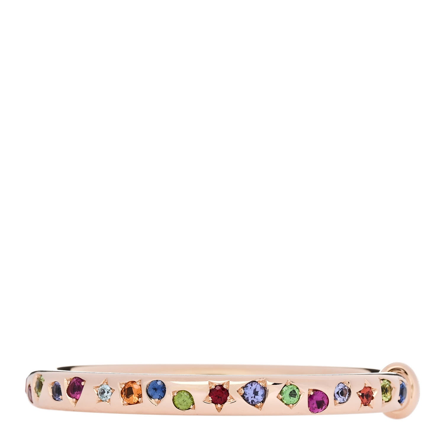 Pomellato 18K Rose Gold Multi Gemstone Iconica Bangle Bracelet 3 of 6