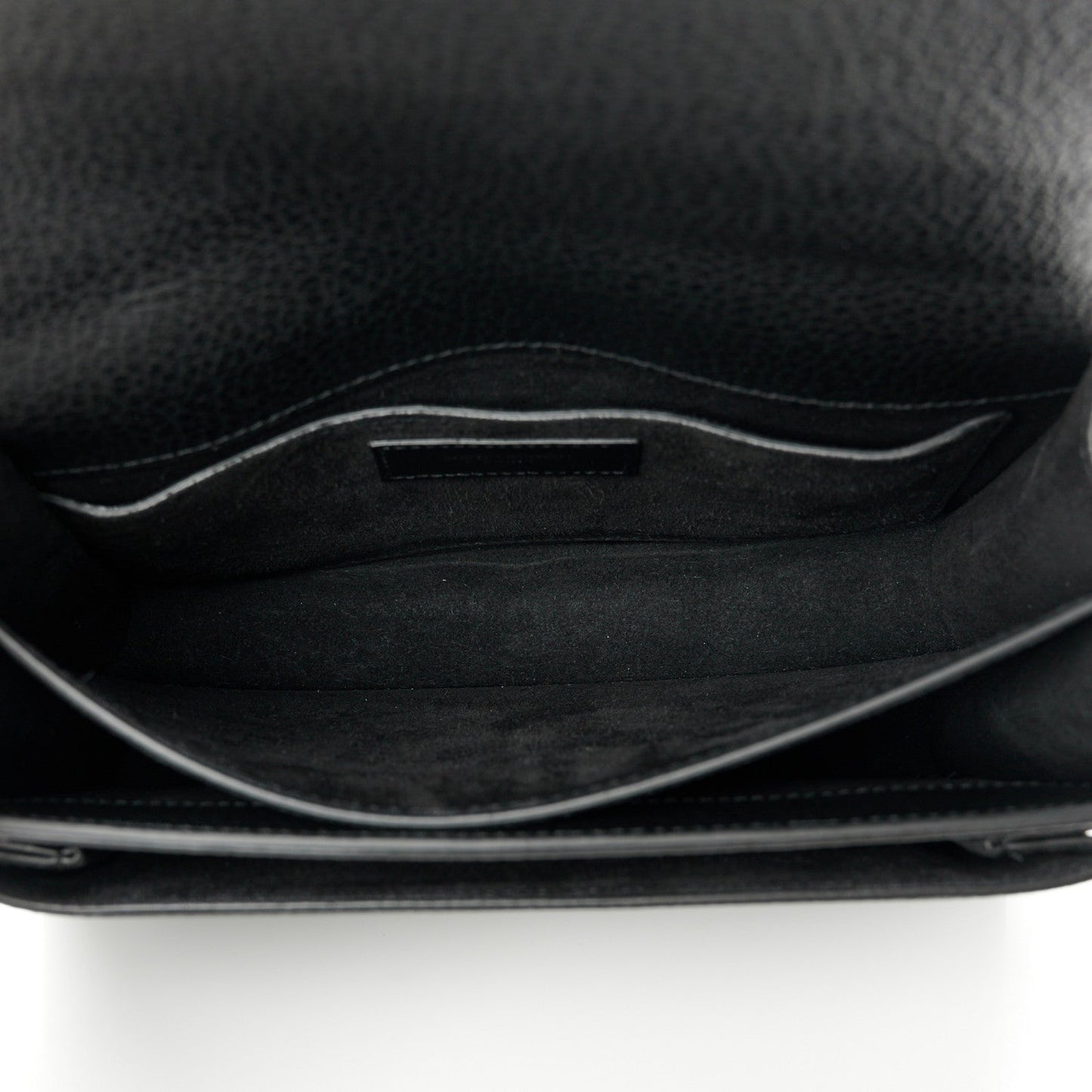 Grained Calfskin Medium Monogram Sunset Satchel Black