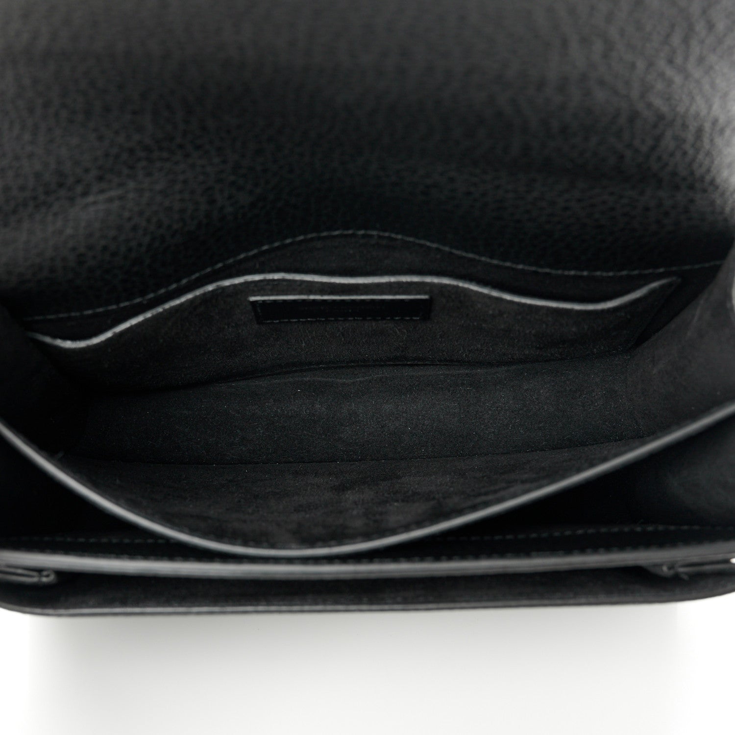 Saint Laurent Grained Calfskin Medium Monogram Sunset Satchel Black 5 of 11
