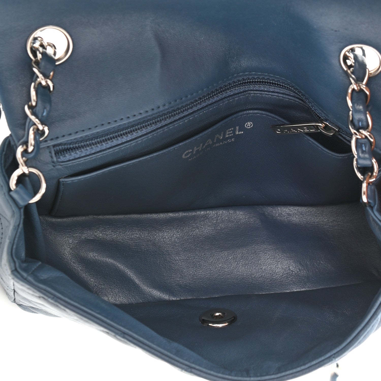 Chanel Lambskin Quilted Mini Rectangular Flap Blue 4 of 10