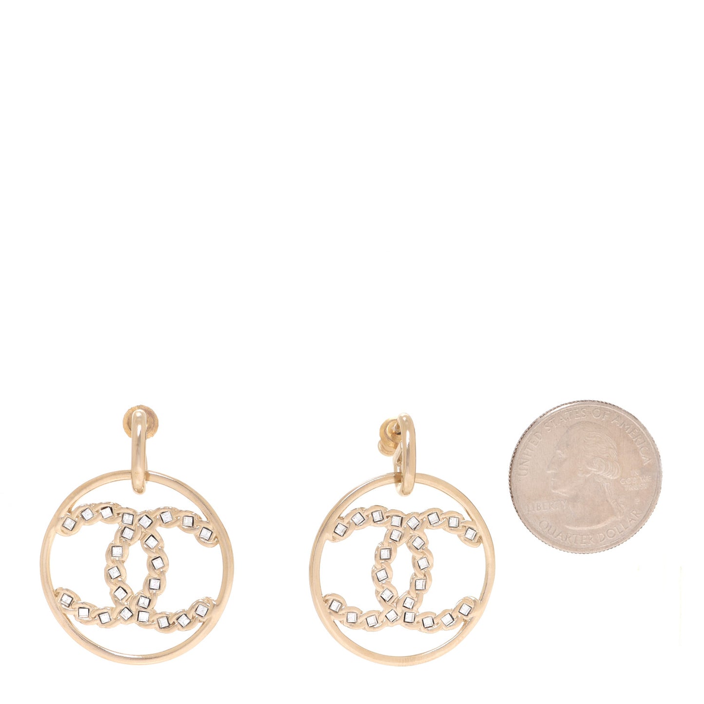 Baguette Crystal High Society CC Drop Earrings Gold