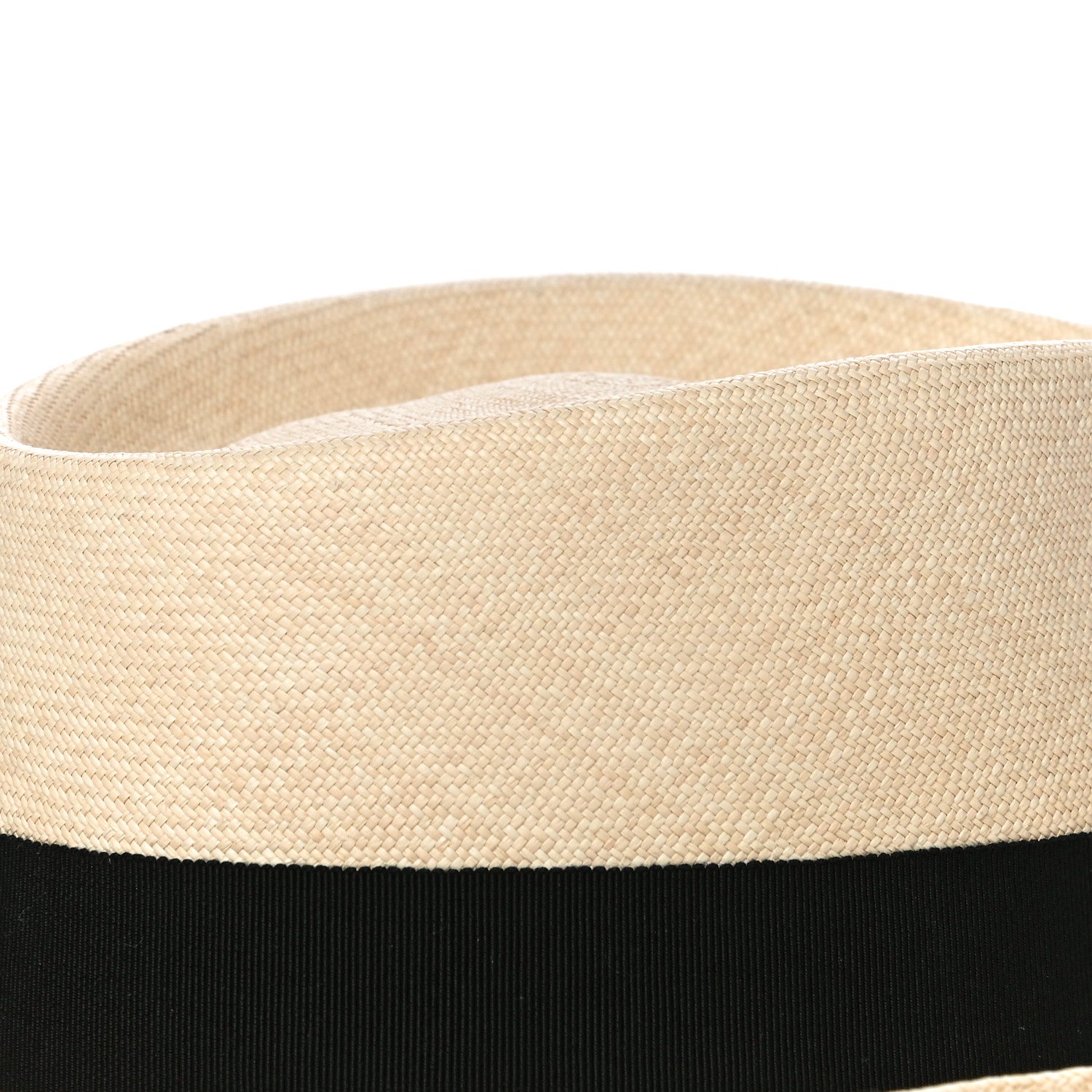 Hermes Straw Mens Rio Panama Hat 58 Natural Black 5 of 7