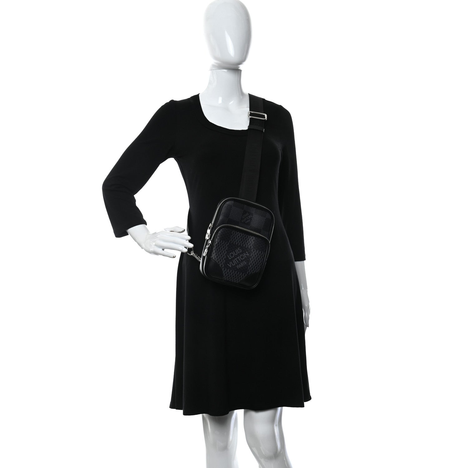 Louis Vuitton Damier Graphite 3D Amazone Sling Bag Black 2 of 10