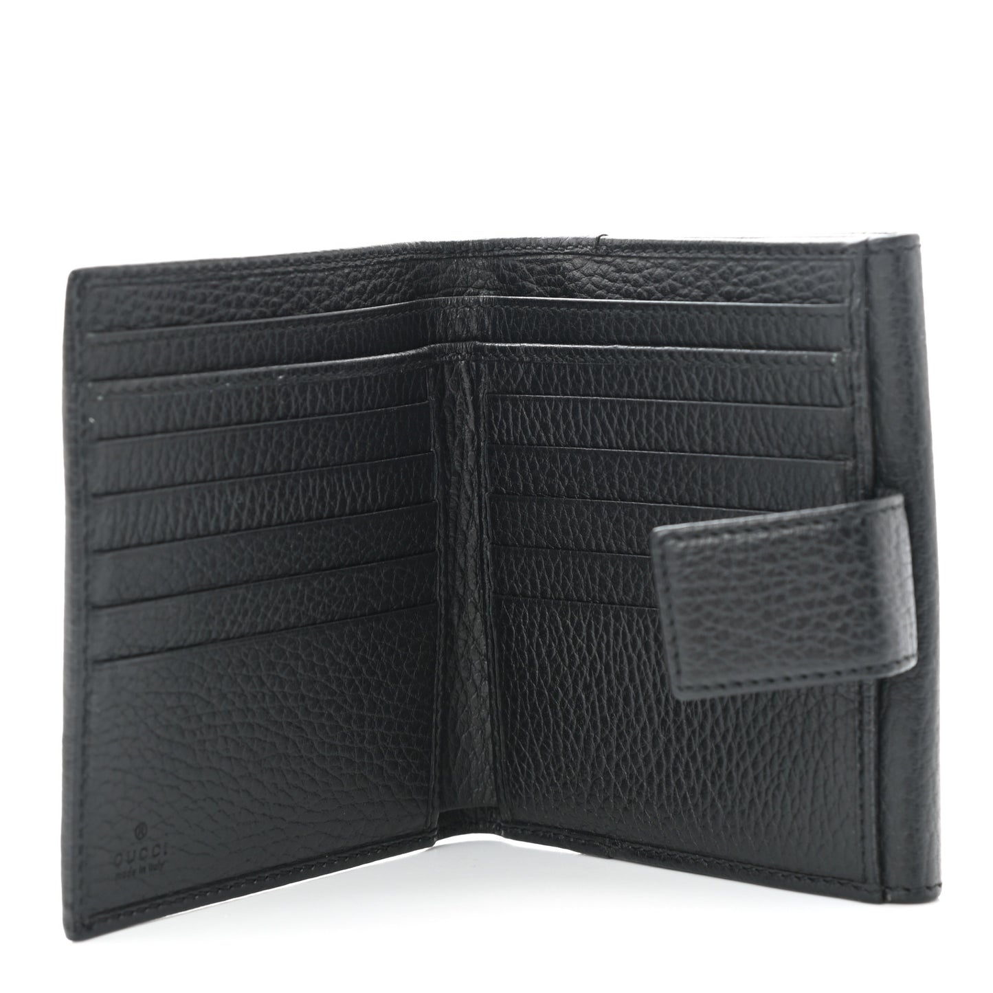 Dollar Calfskin Double G French Flap Wallet Black