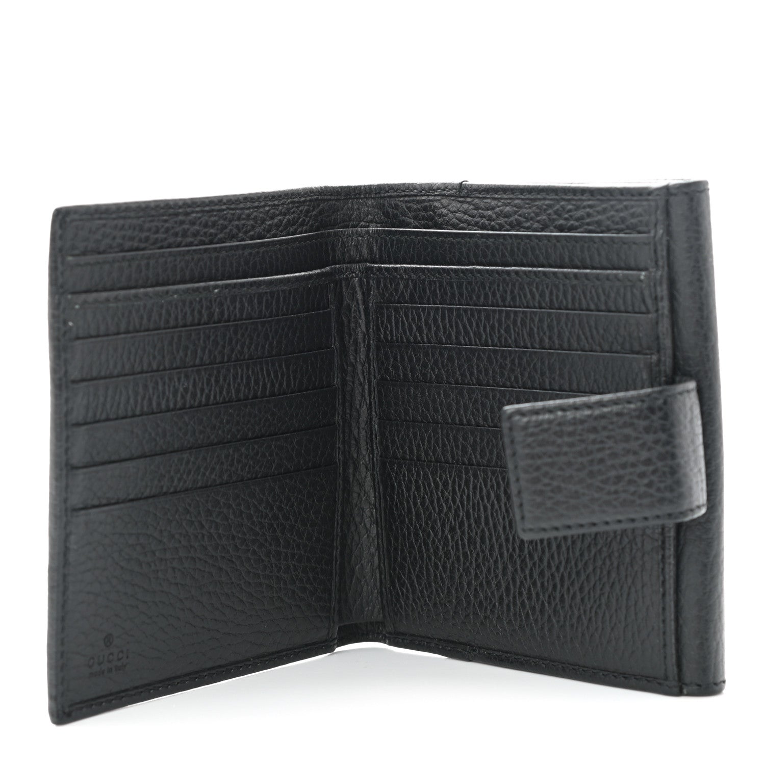 Gucci Dollar Calfskin Double G French Flap Wallet Black 5 of 10