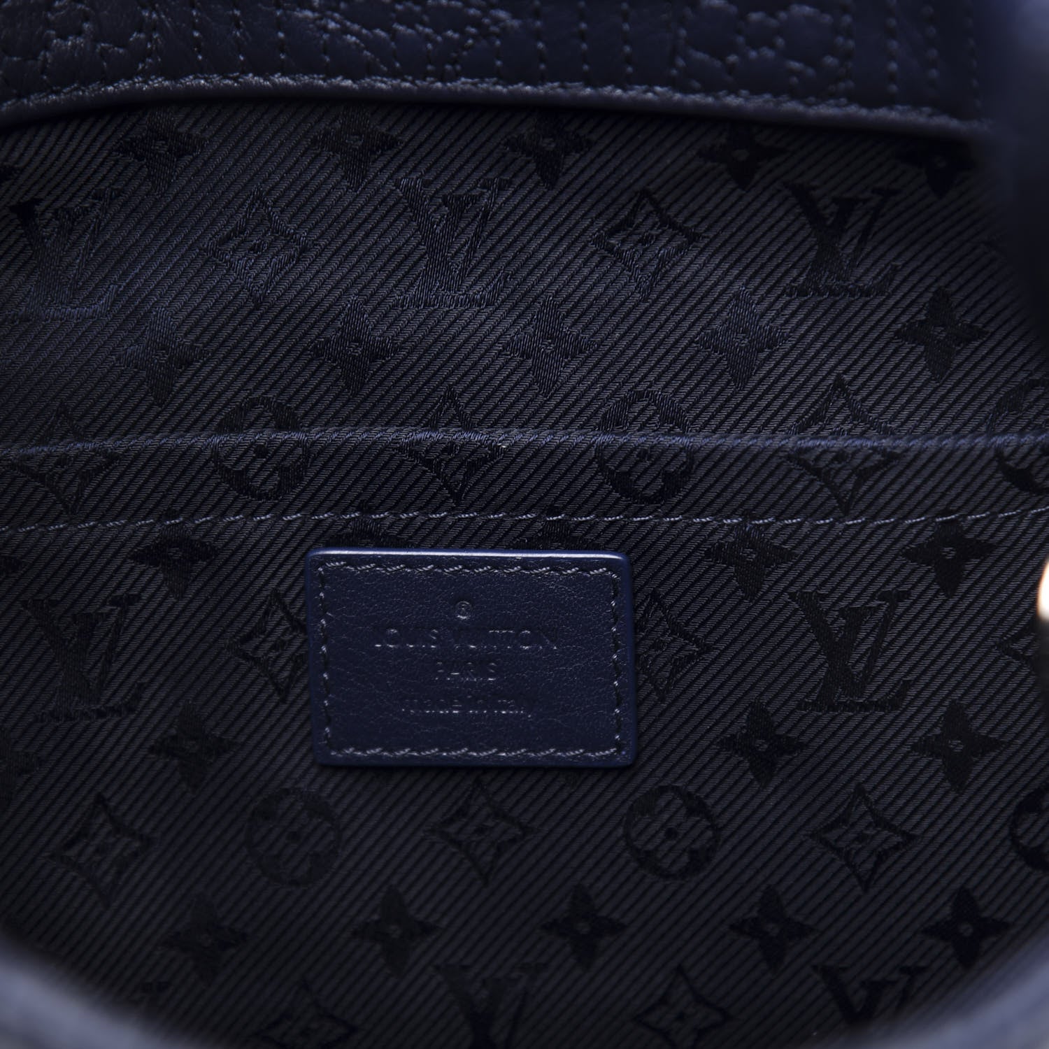 Louis Vuitton Calfskin Quilted Monogram Altair Clutch Navy 7 of 13