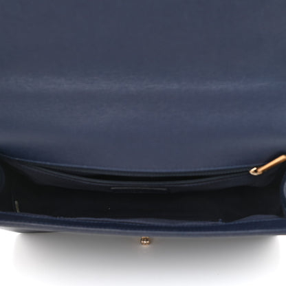 Chanel Caviar Quilted New Medium Boy Flap Dark Navy Blue 5 of 11