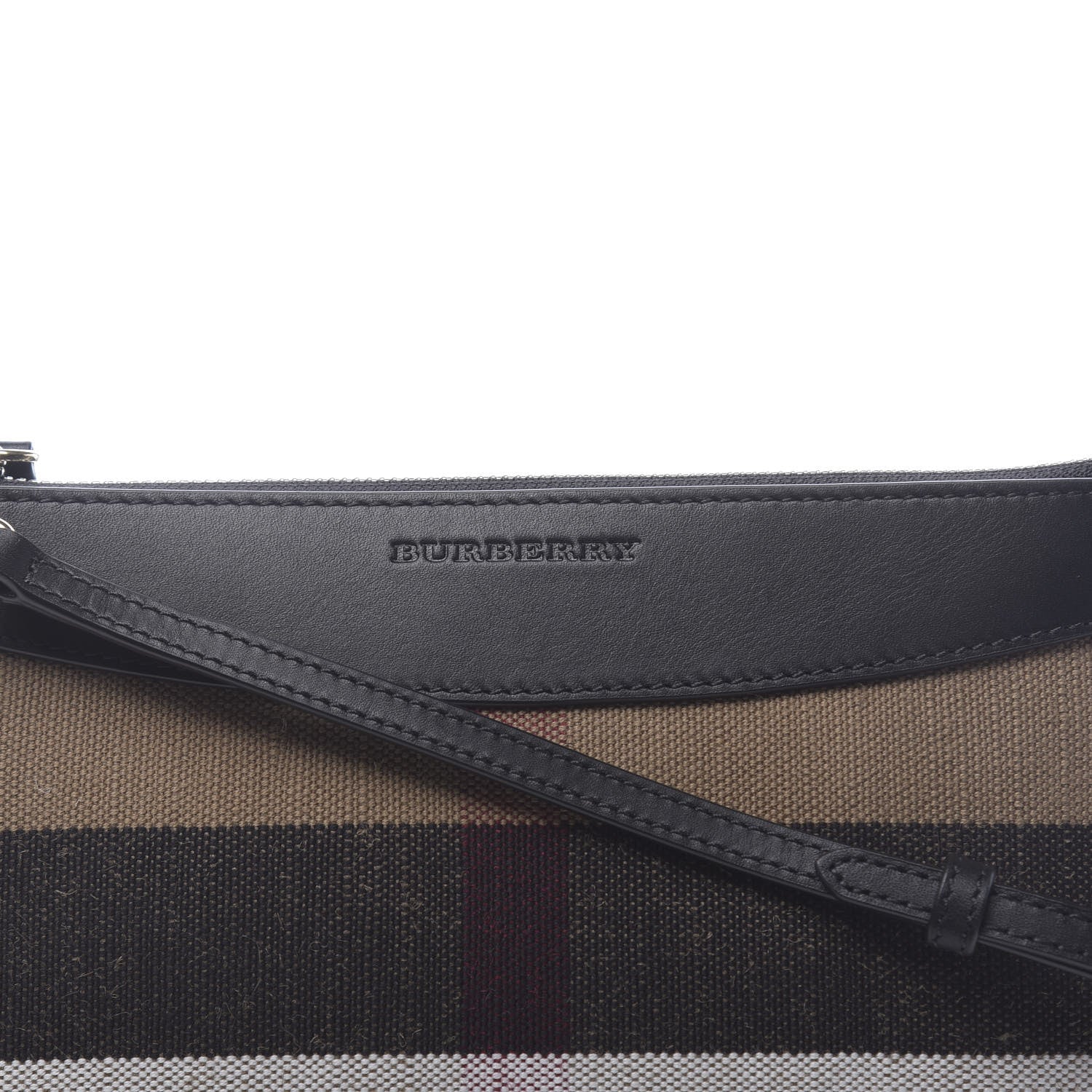 Burberry Mega Check Peyton Crossbody Clutch Bag Black 9 of 9
