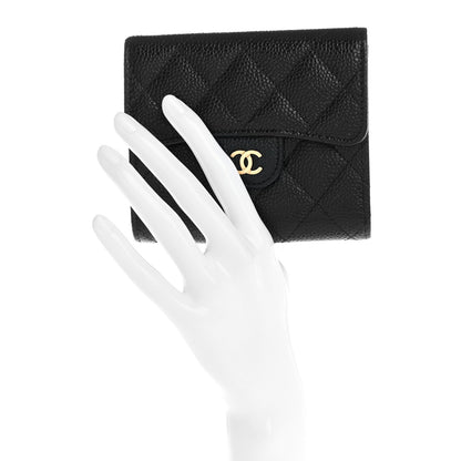 Chanel Caviar Quilted Compact Flap Wallet Black 2 of 8