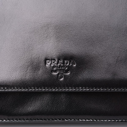 Prada Goatskin Swing Chain Shoulder Bag Black 9 of 12