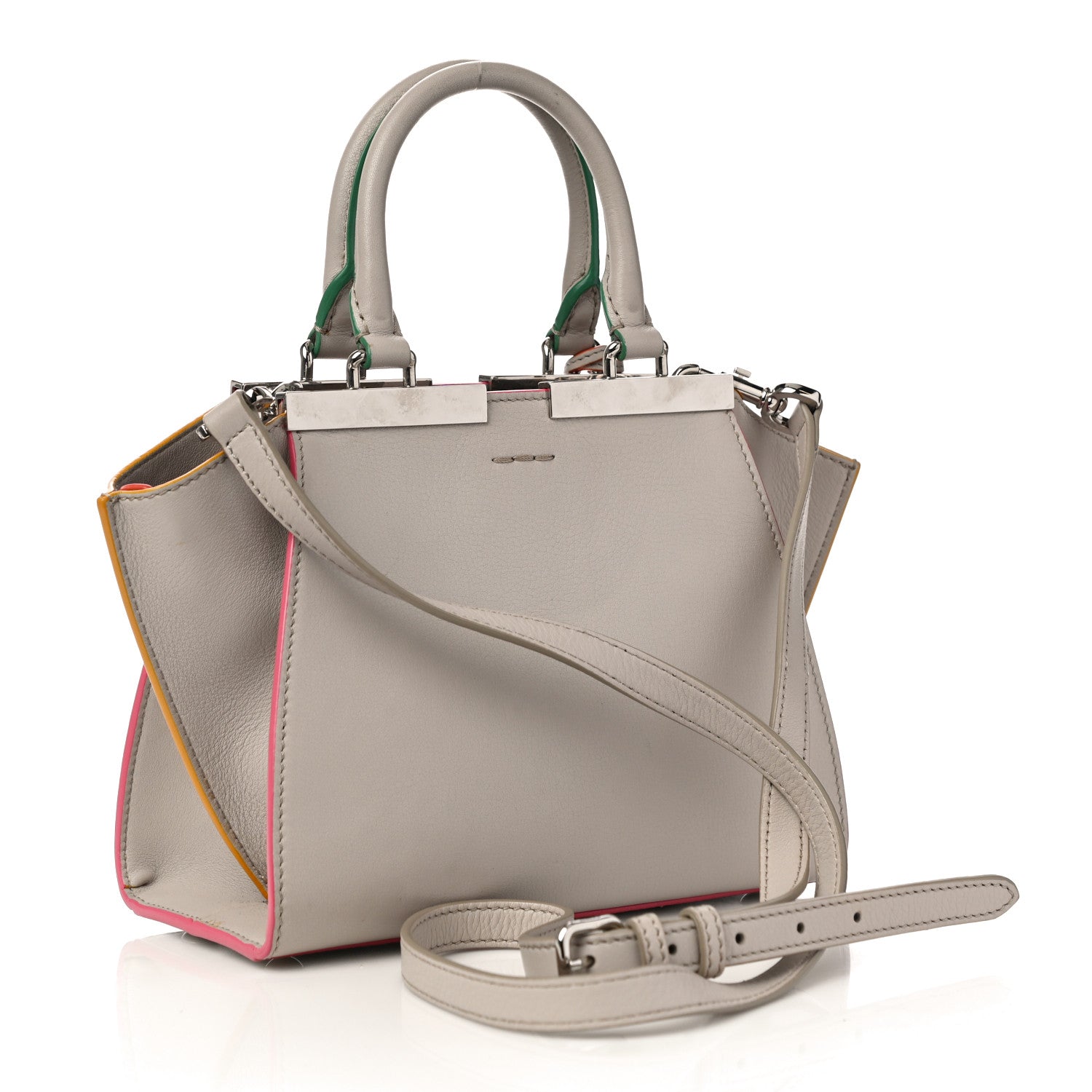 Fendi Vitello Dolce Mini 3Jours Tote Grigio Polvere 2 of 10