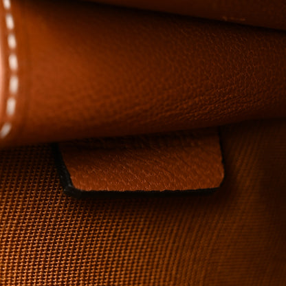 Celine Triomphe Canvas Lambskin Clutch On Chain Tan 7 of 12
