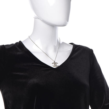 Chanel Baguette Crystal CC Necklace Silver 2 of 4