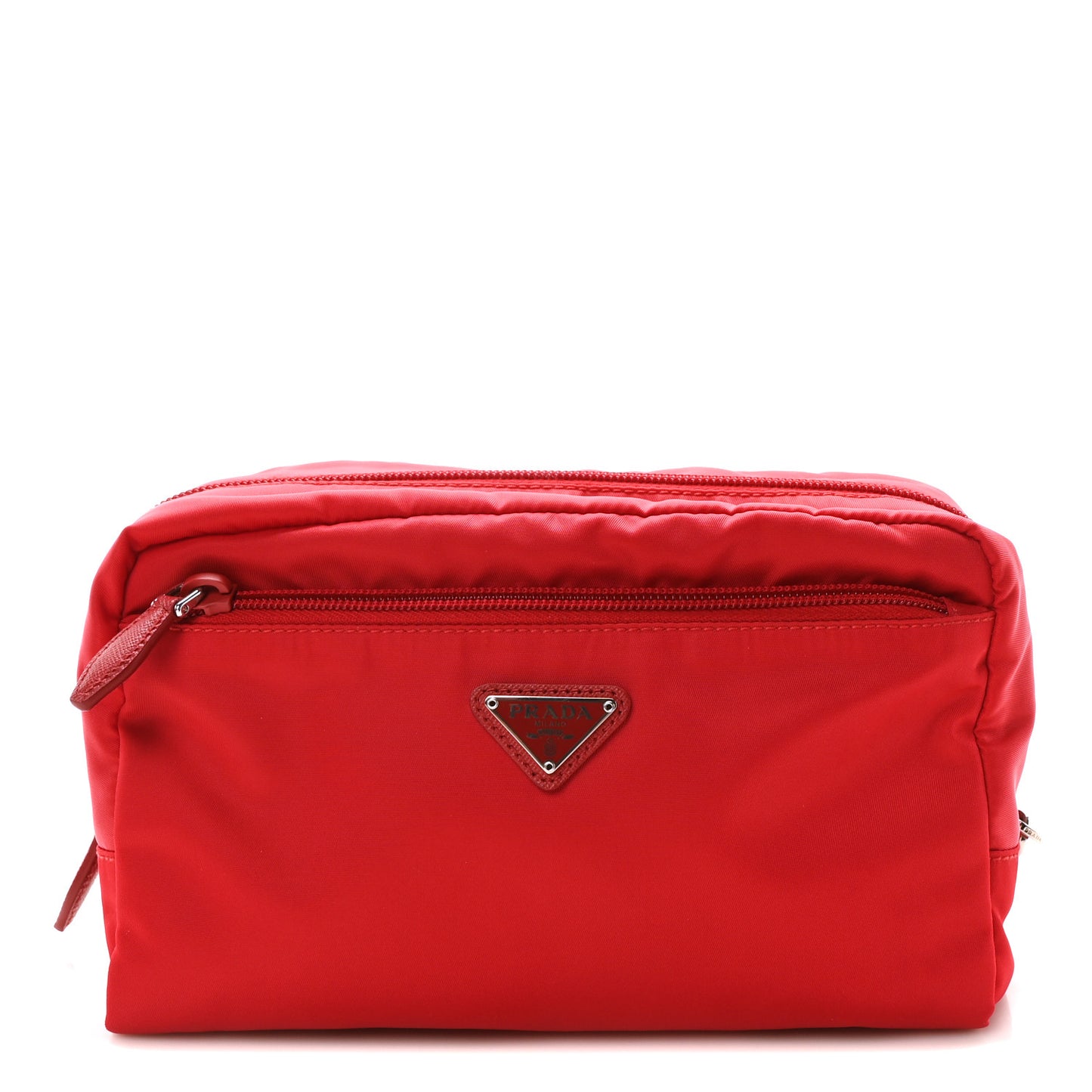 Tessuto Nylon Vela Cosmetic Pouch Rosso