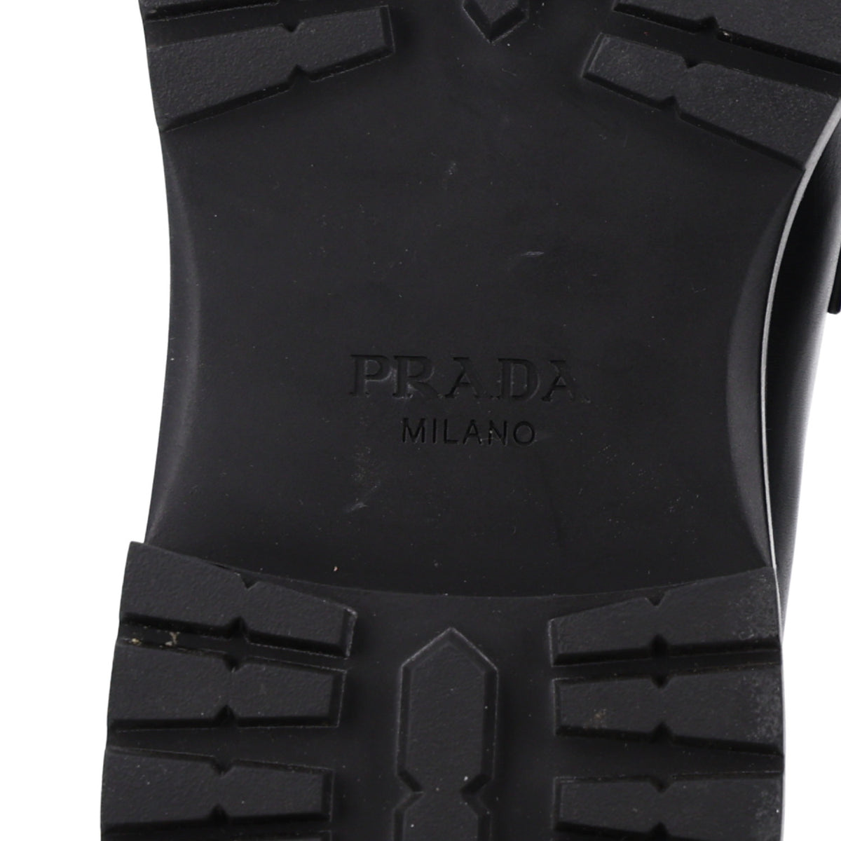 Prada Spazzolato Metal Triangle Logo Mens 35mm Loafers 9 Black 11 of 11