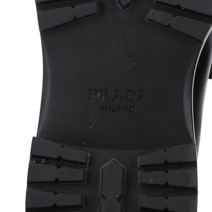 Prada Spazzolato Metal Triangle Logo Mens 35mm Loafers 9 Black 11 of 11