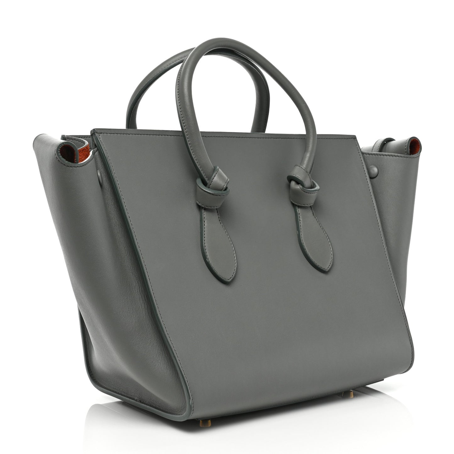 Natural Calfskin Large Tie Knot Tote Grey