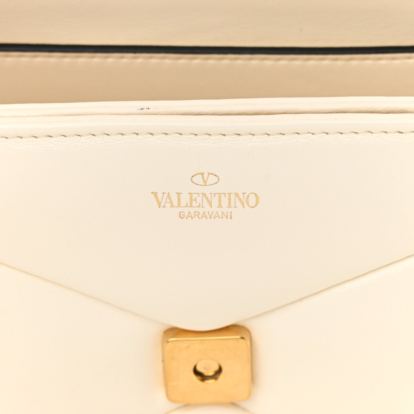 Nappa One Stud Chain Clutch Ivory