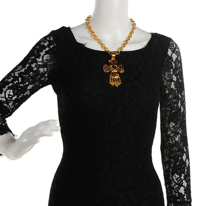 Chanel CC Pendant Chain Necklace Gold 2 of 4