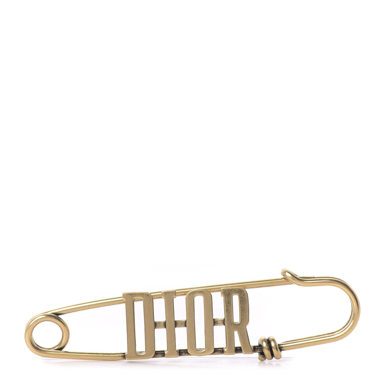 Christian Dior Logo Brooch Gold 1 of 4