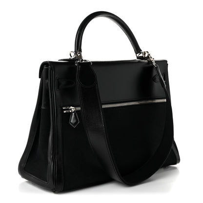 Hermes Box Toile Lakis Kelly 35 Black 3 of 10