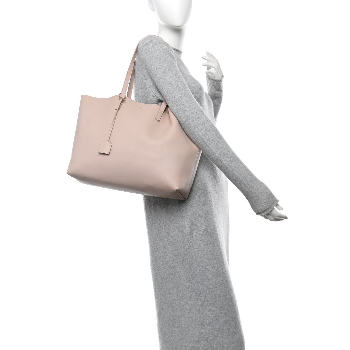 Calfskin Large Shopping Tote Pale Blush